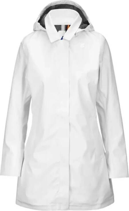K-way Witte Dames Hooded Parka Jas White Dames