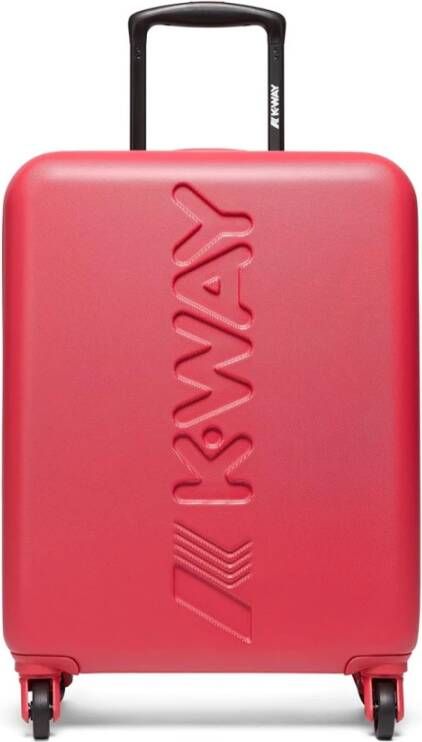 K-way Rode handbagagekoffer met kruis-geïnspireerd ontwerp Rood Dames
