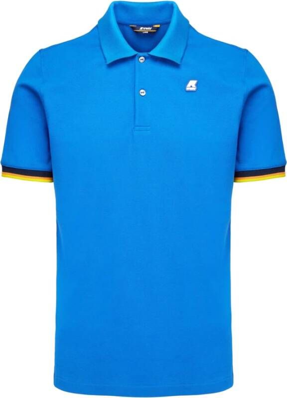 K-way Royal Blue Polo Shirt voor Heren Blauw Heren