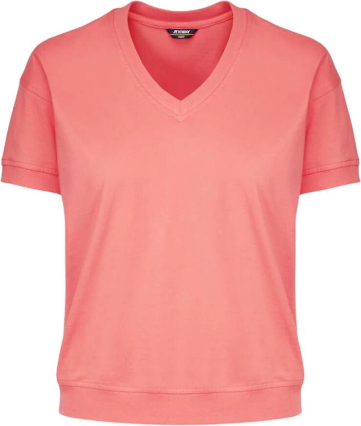 K-way Rubiel Katoenen Jersey T-Shirt Roze Dames
