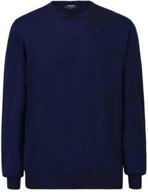 K-way Sebastien Merino Regular Crew Neck Sweater in Blauw Heren