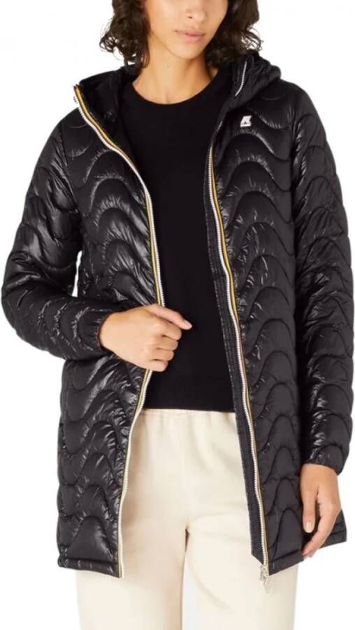 K-way Sophie Eco Lange Golf Zwarte Damesjas Black Dames