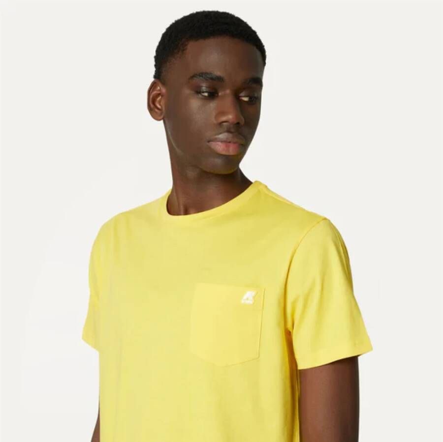 K-way Stijlvolle Heren T-Shirt van Katoen Yellow Heren
