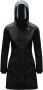 K-way Stephy Bonded Fleece Lined Technical Hooded Trench Coat Zwart Dames - Thumbnail 1