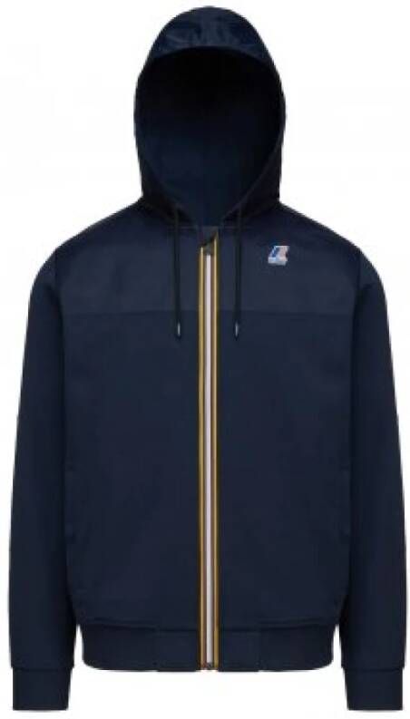 K-way Blauwe Katoenmix Rits Hoodie Blauw Heren