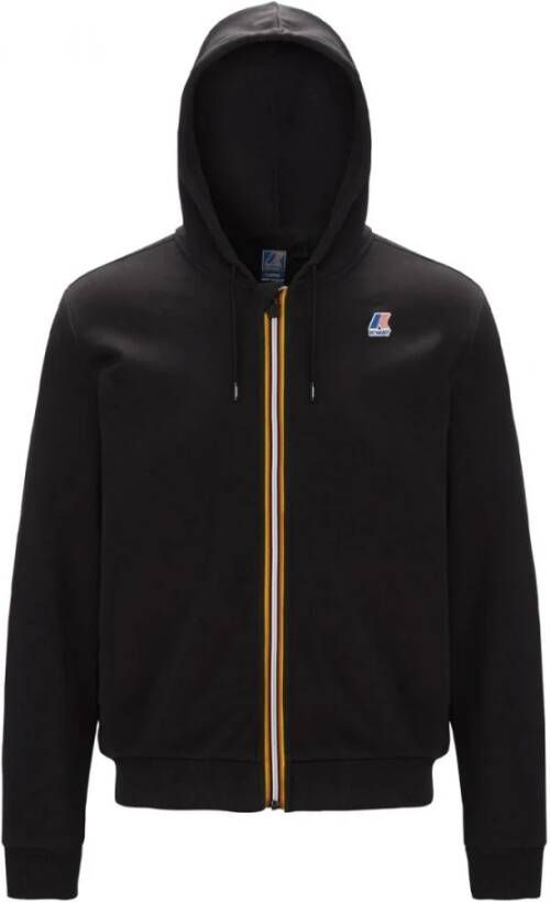 K-way Poly Cotton Unisex Zwart Puur Rits Hoodie Black Heren - Foto 3