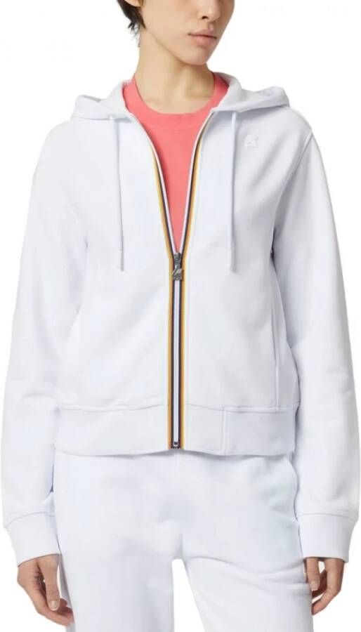 K-way Witte Fleece Sportieve Jas Deline White Dames