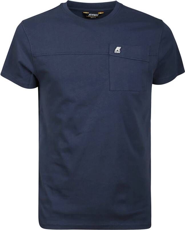 K-way T-Shirt Klassiek Model Blauw Heren