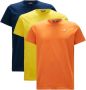K-way Korte Mouw T-shirt Pak Blauw-Oranje-Geel Blue Heren - Thumbnail 1