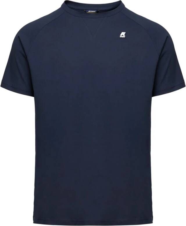 K-way Katoenen T-Shirt Stijlvolle Garderobe Must-have Blauw Heren