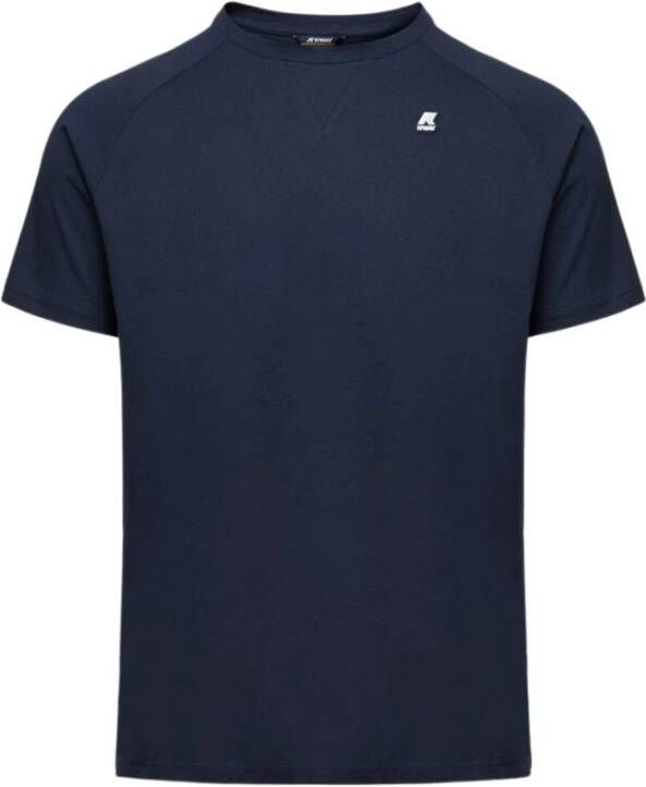 K-way Katoenen T-Shirt Stijlvolle Garderobe Must-have Blauw Heren