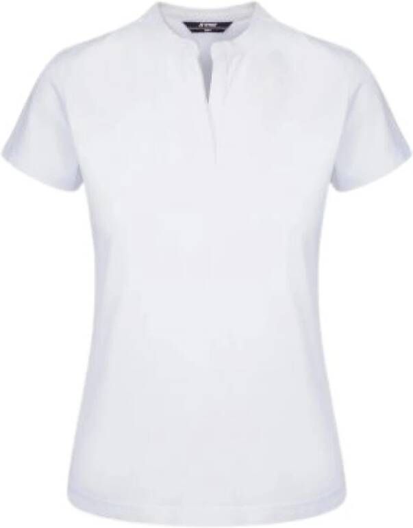 K-way Wit Katoenen T-Shirt met Logo White Dames