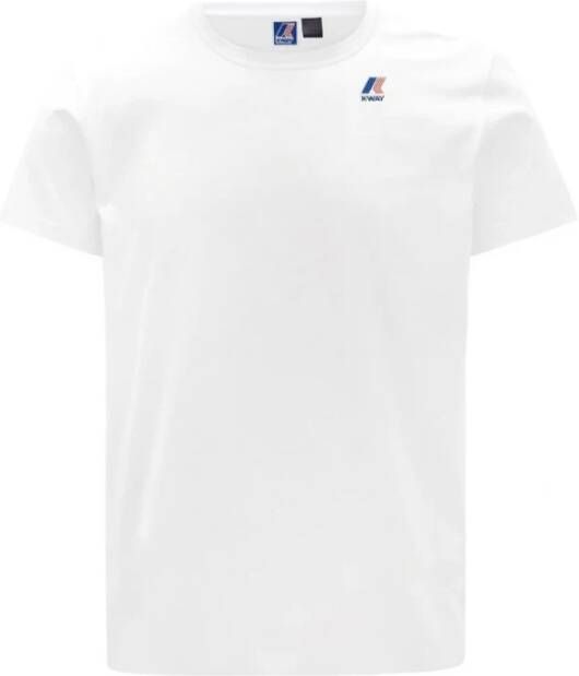 K-way Logo Print Katoenen T-shirt met Korte Mouwen White Heren