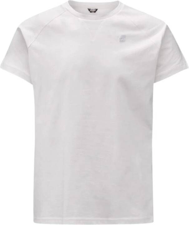 K-way Klassiek Katoenen T-Shirt voor Heren White Heren