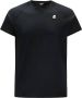 K-way Eenvoudig katoenen T-shirt met ronde hals en logodetail Black Heren - Thumbnail 1