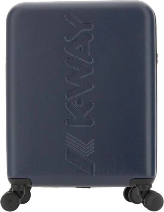 K-way Trendy handbagagekoffer met Maxi-logo en TSA-slot Blauw Heren
