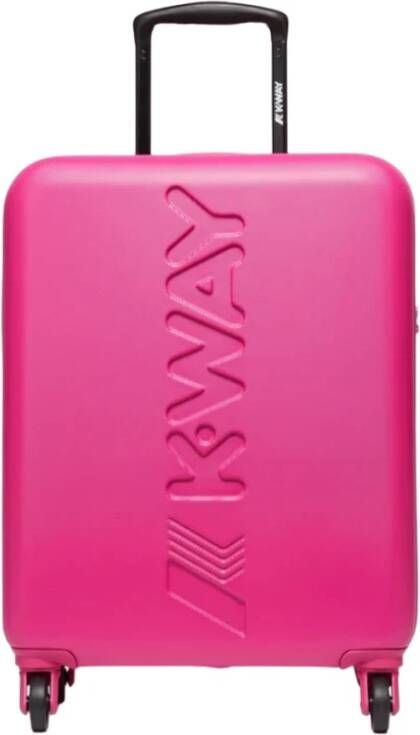 K-way Trendy Maxi Logo Handbagagekoffer met TSA-slot Roze