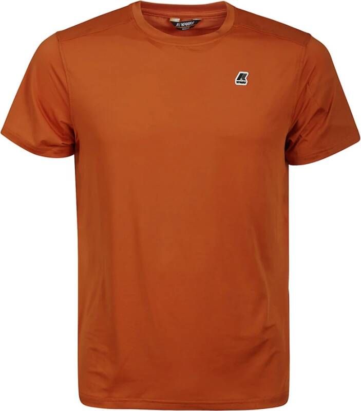 K-way Upgrade je casual garderobe met dit Oranje Katoenen T-Shirt voor Heren Orange Heren