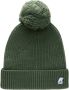 K-way Chunky Fisher Rib Wool Cardigan Stitch Groen Unisex - Thumbnail 1