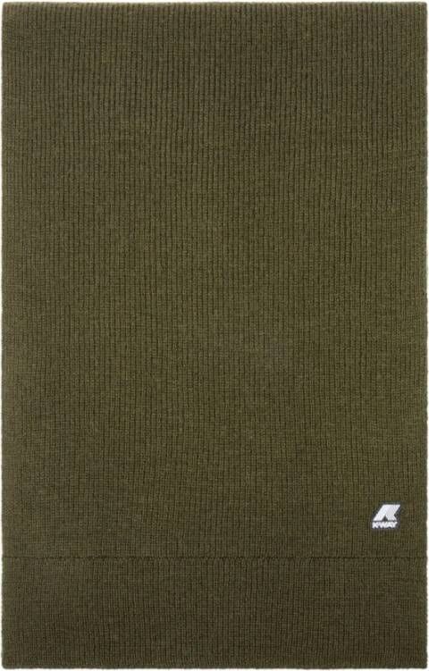K-way Sciarpa in pura lana uomo Etienne Cardigan Stitch K008K00 Green Blackish Zwart - Foto 3