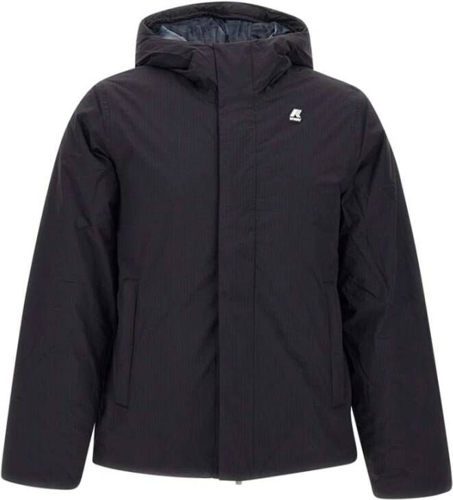 K-way Zwarte Parka Jas Blijf warm en stijlvol deze winter Zwart Heren