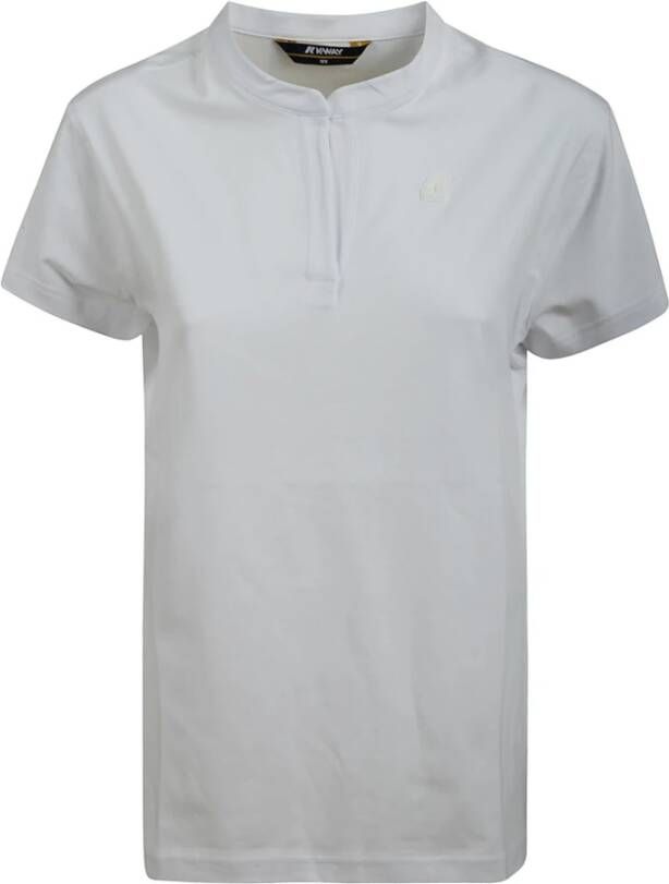 K-way Wit Katoenen T-Shirt met Logo White Dames