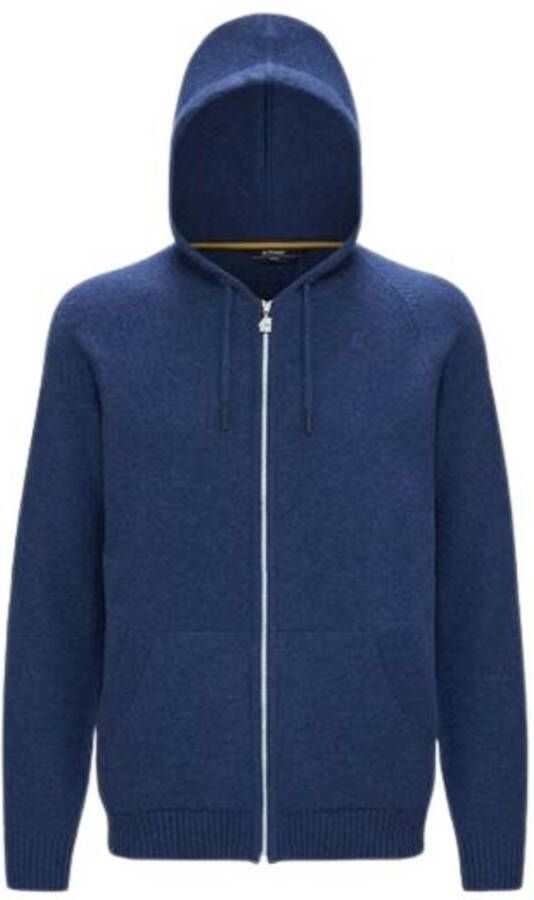 K-way Hoodie met rits Blauw Contrastdetails Blue Heren