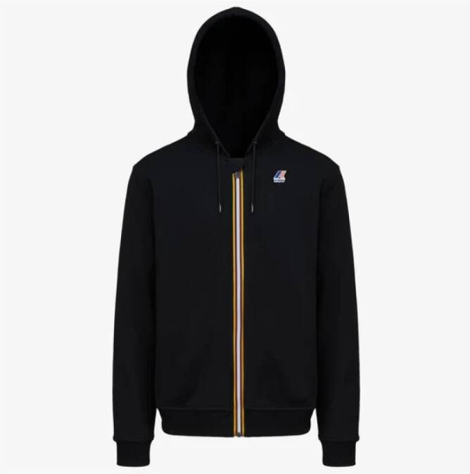 K-way Poly Cotton Unisex Zwart Puur Rits Hoodie Black Heren - Foto 2