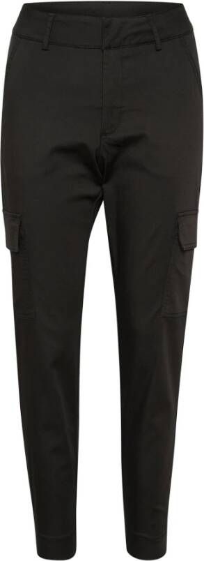 Kaffe Cargo-geïnspireerde broek met zakken in het zwart Black Dames