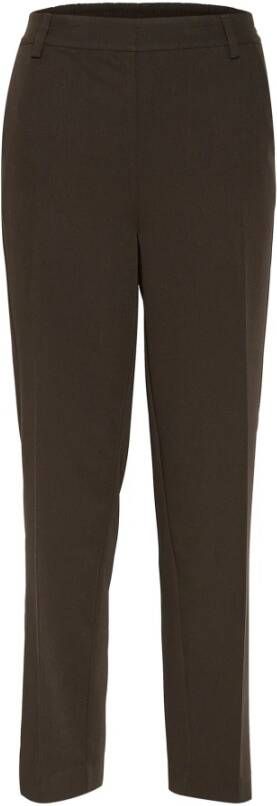 Kaffe Comfortabele broek met hoge taille Bruin Dames