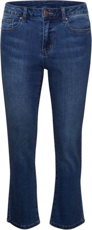 Kaffe Stijlvolle Blauwe Wash Cropped Jeans Rok Blue Dames