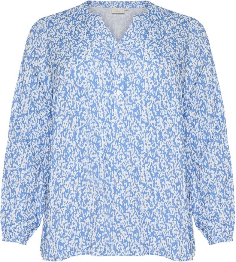 Kaffe Curve Blauw Krijt Grafisch Print Blouse Blue Dames - Foto 4