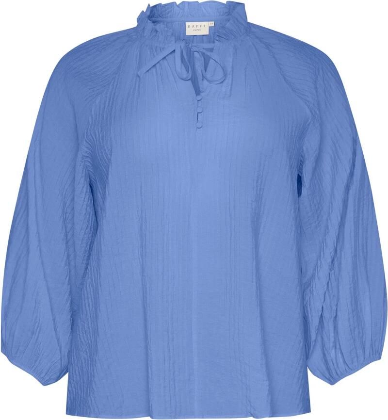 Kaffe Curve Flowing Blouse met Ruchedetail Blue Dames