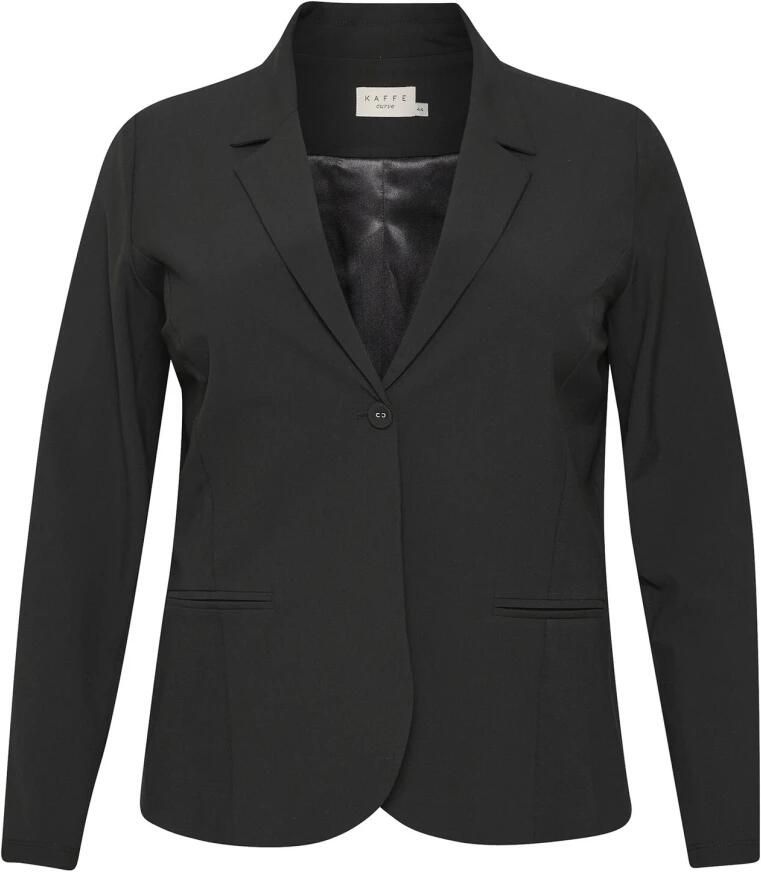 Kaffe Curve Klassieke Blazer Jas Zwart Diep Black Dames - Foto 4