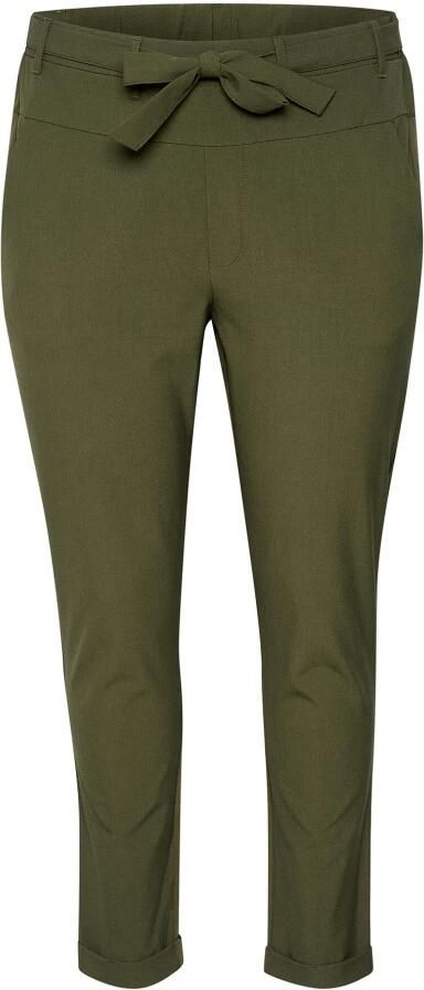 Kaffe Curve Slim-fit Riem Broek Druivenblad Green Dames - Foto 2