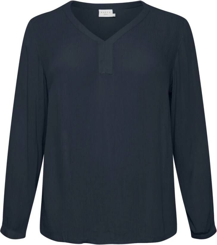 Kaffe Curve Midnight Marine Lange Mouwen Blouse Blue Dames