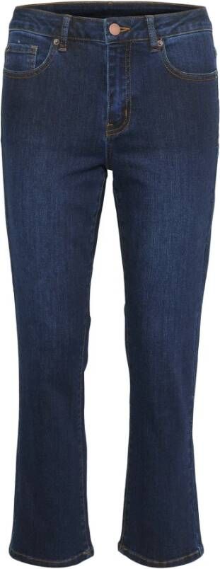 Kaffe Donkerblauwe Cropped Jeans Blauw Dames