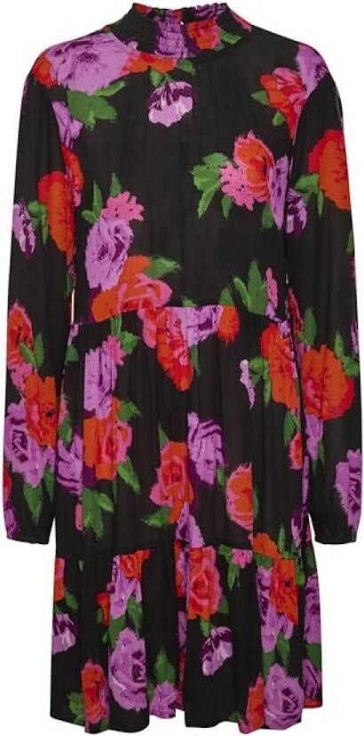 Kaffe Knielange jurk met all-over motief model 'Sally'