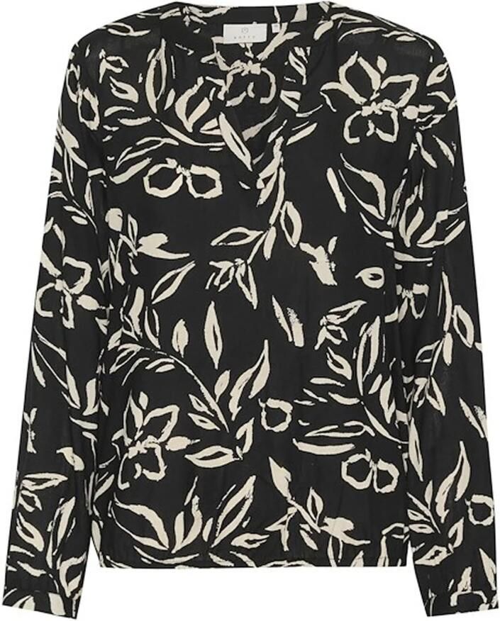 Kaffe Abstract Geschilderde Bloes Top Black Dames