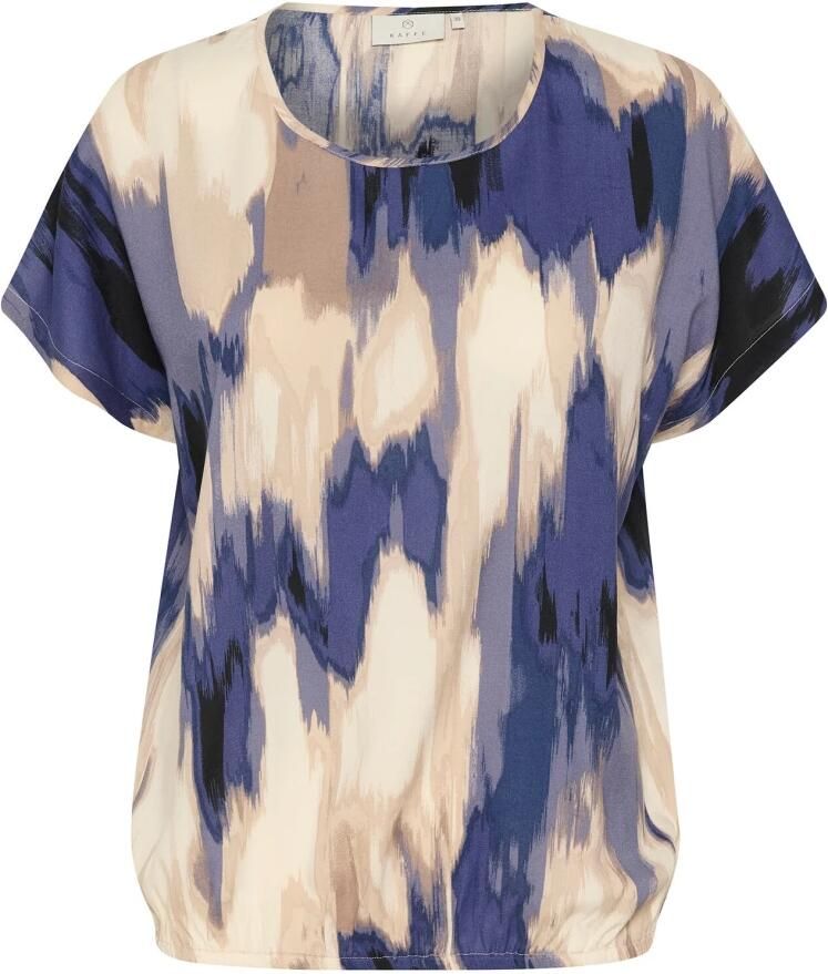 Kaffe Blauwe Abstracte Print Blouse Multicolor Dames