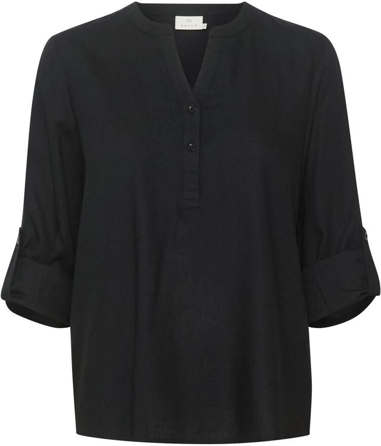 Kaffe Eenvoudige Zwarte Blouse met V-Hals Black Dames