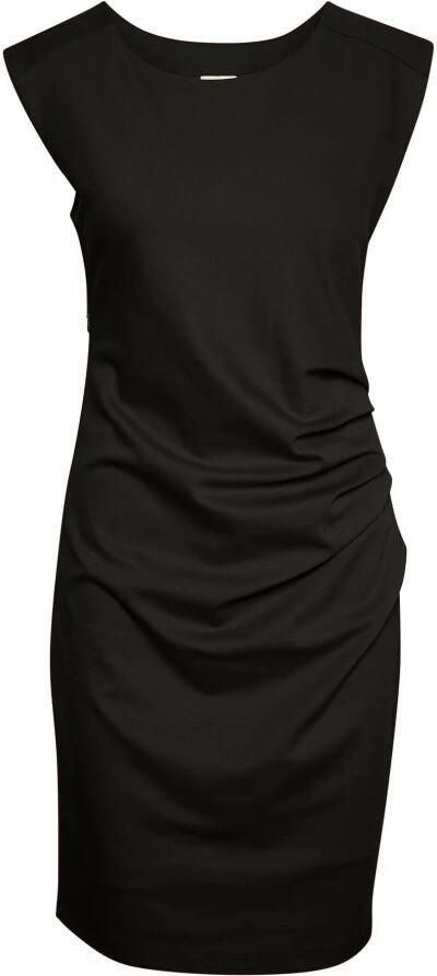 Kaffe Elegante ronde hals jurk zwart diep Black Dames