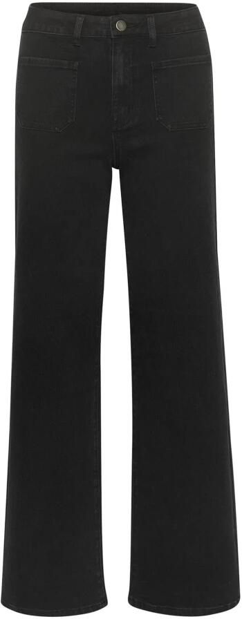 Kaffe Flared Jeans Zwart Diep Klassieke Stijl Black Dames