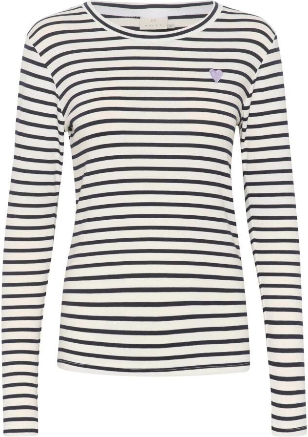 Kaffe Gestreept T-shirt met lange mouwen Midnight Marine Multicolor Dames