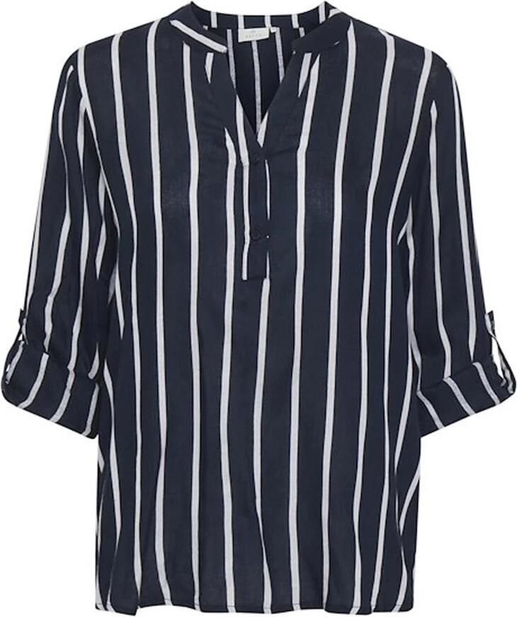 Kaffe Gestreepte Blouse met Lange Mouwen Blue Dames - Foto 3