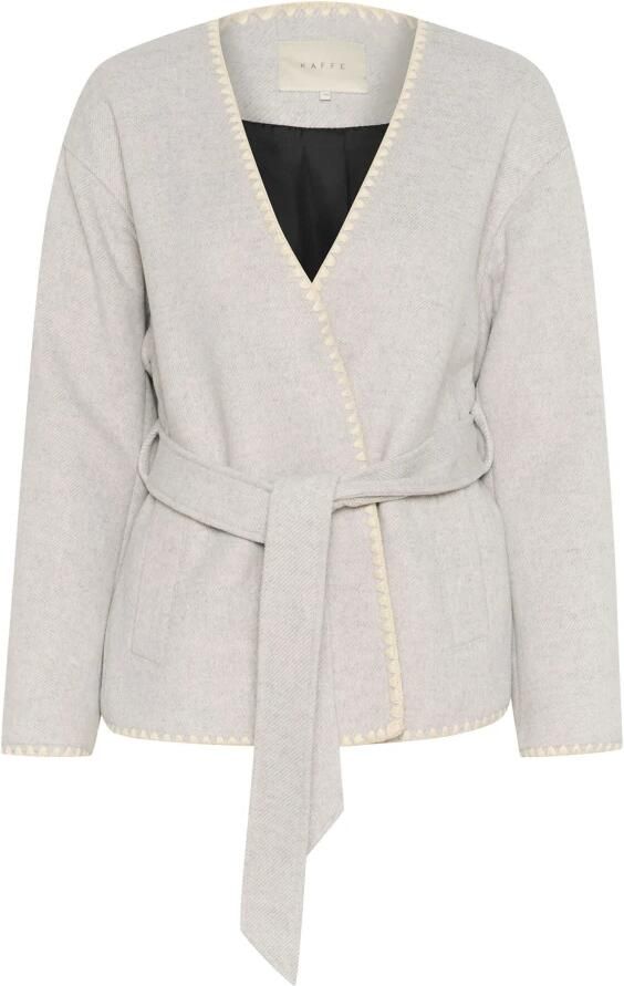 Kaffe Grijze Melange Jas met Riem Gray Dames