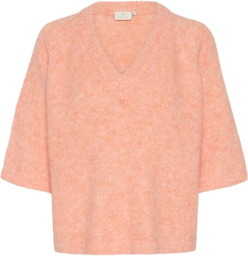 Kaffe V-Neck Pullover Sweater Peach Nectar Orange Dames