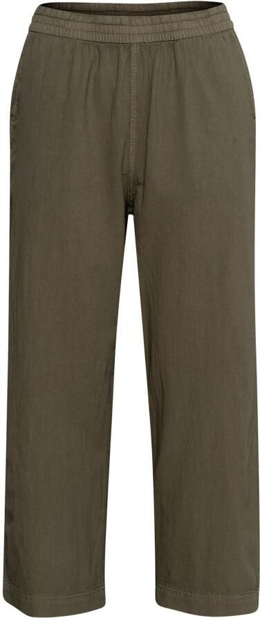 Kaffe linnen cropped wide leg culotte KAnaya Culotte donkergroen - Foto 2