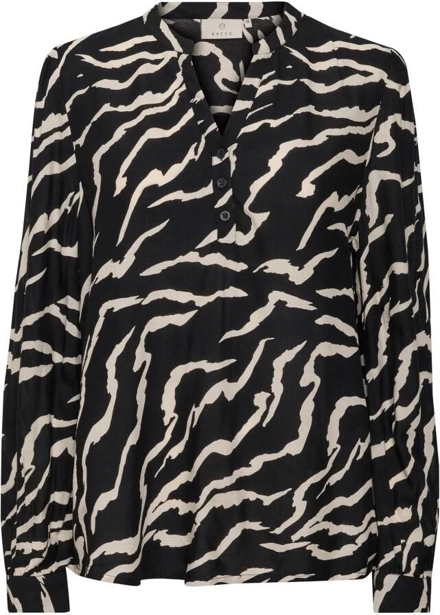 Kaffe Zebra Print Blouse Top & T-Shirt Black Dames - Foto 2