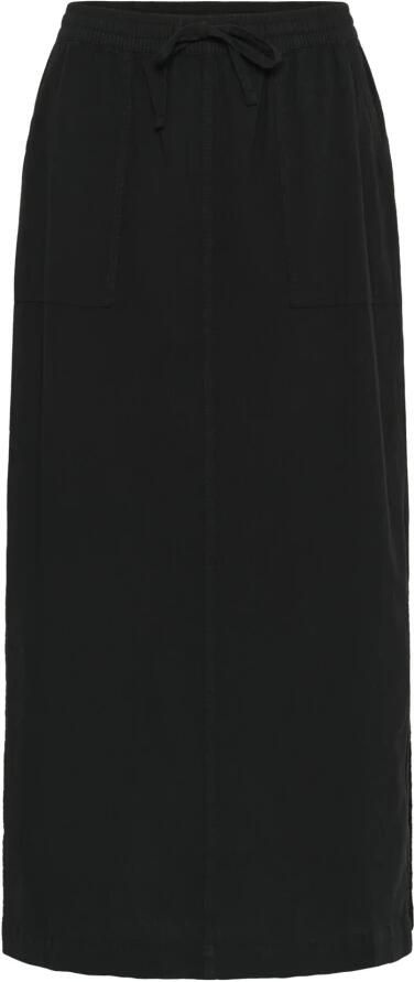 Kaffe Zwarte Diepe Rok met Zijsplitten Black Dames